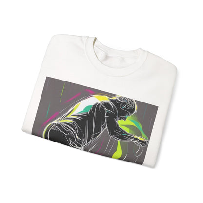 boostlete-iron-intent-scene-athlete-neon-monoline-0140 — Unisex Heavy Blend Crewneck Sweatshirt (Gildan)