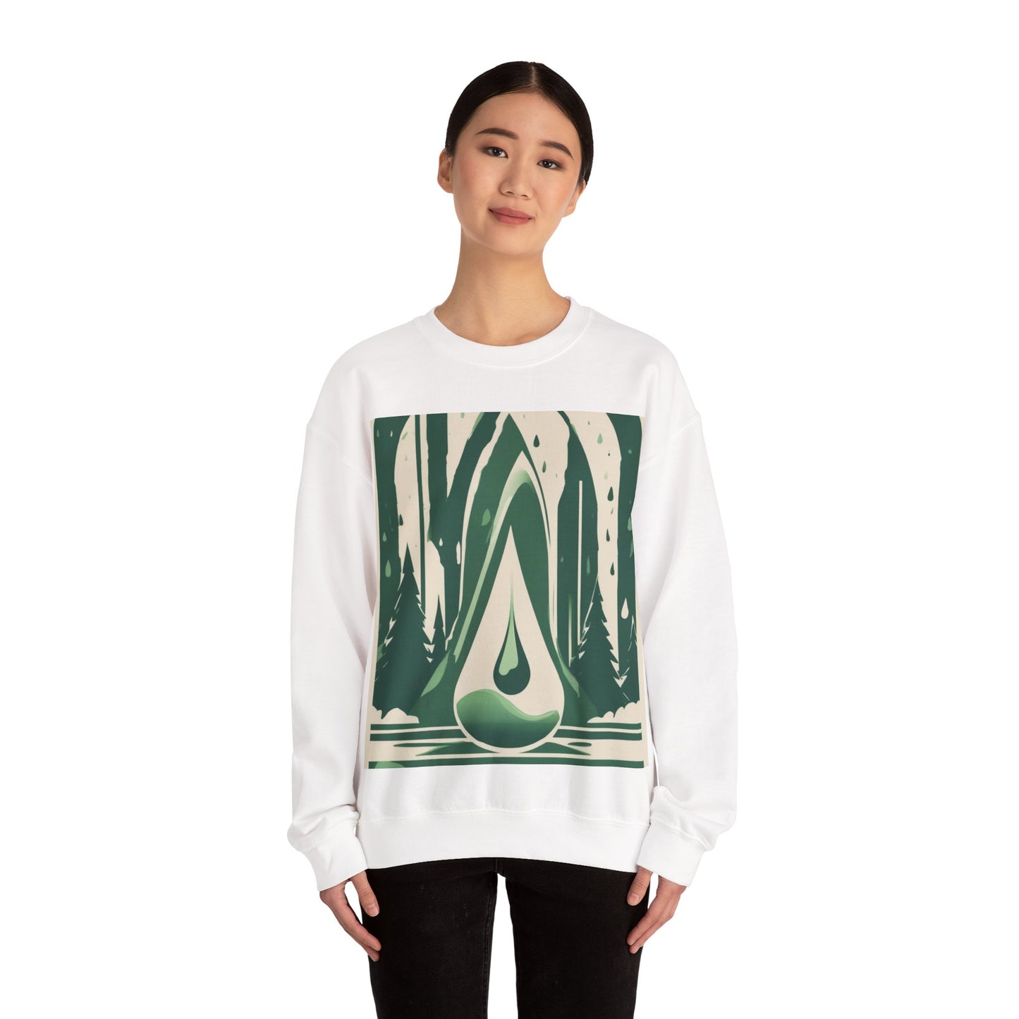 boostlete-quiet-power-icon-water-glitch-retro-0186 — Unisex Heavy Blend Crewneck (G18000)