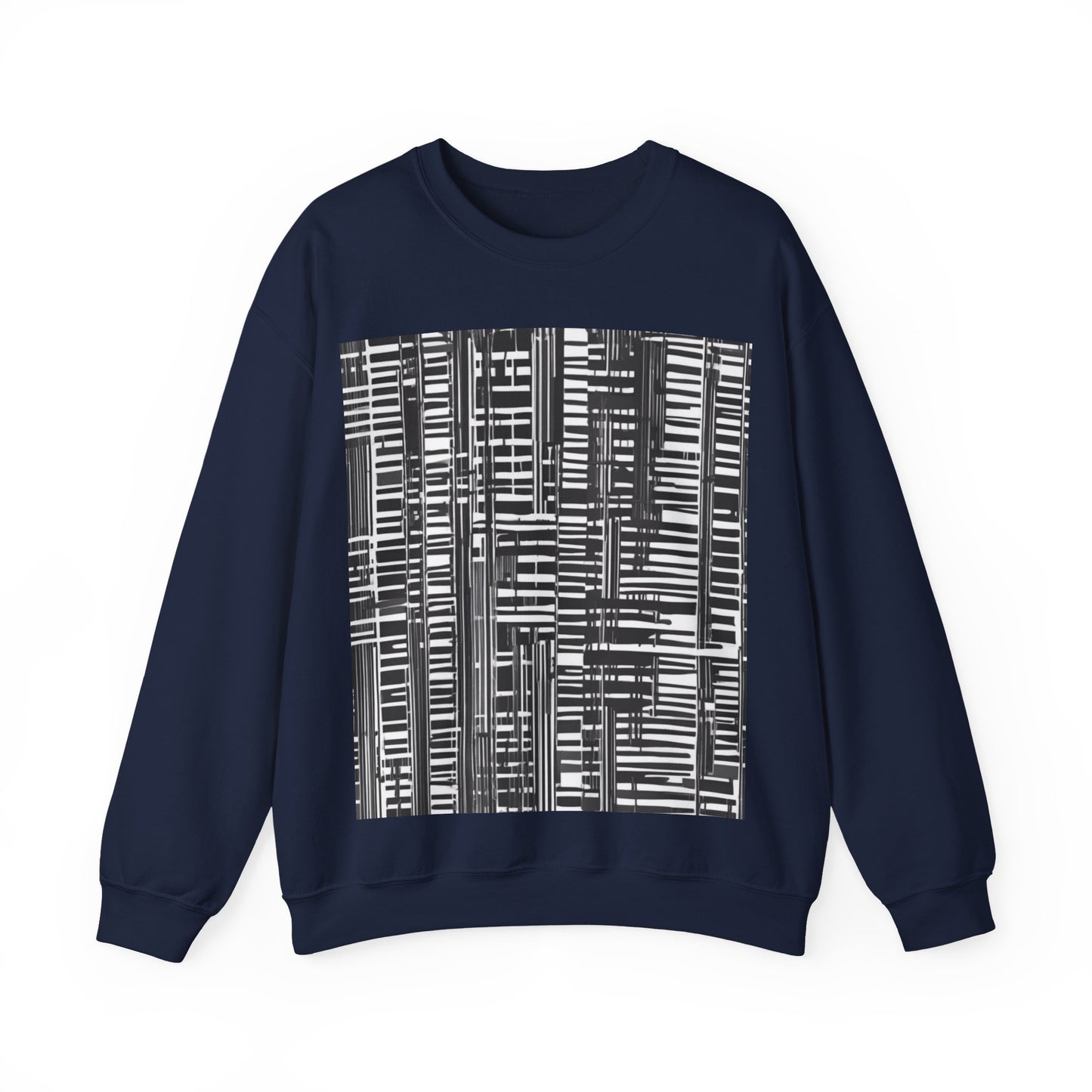boostlete-iron-intent-pattern-barcode-line-art-0599 — Unisex Heavy Blend Crewneck (G18000)