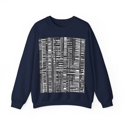 boostlete-iron-intent-pattern-barcode-line-art-0599 — Unisex Heavy Blend Crewneck (G18000)