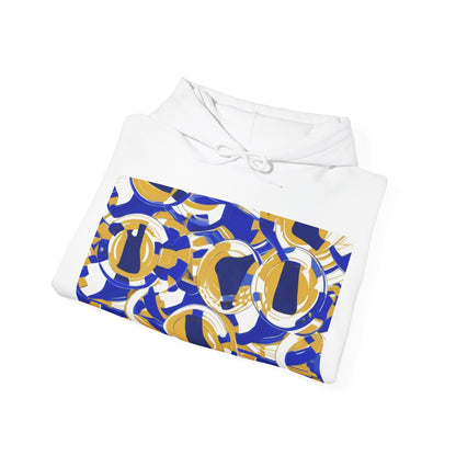 boostlete-field-day-icon-barbell-grainy-line-art-0906 — Unisex Heavy Blend Hoodie (G18500)