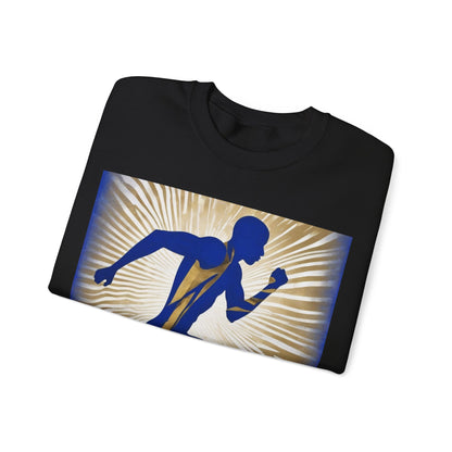 boostlete-field-day-scene-sprinter-motion-paper-0496 — Unisex Heavy Blend Crewneck Sweatshirt (Gildan)