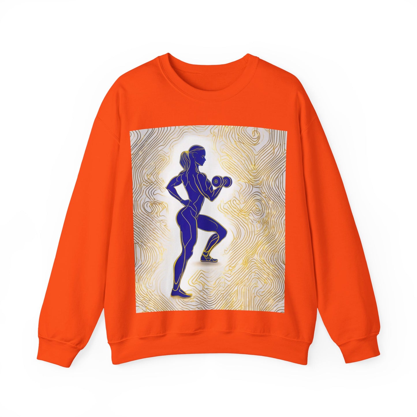 boostlete-iron-intent-scene-lunge-neon-line-art-0392 — Unisex Heavy Blend Crewneck (G18000)
