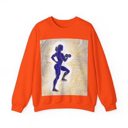 boostlete-iron-intent-scene-lunge-neon-line-art-0392 — Unisex Heavy Blend Crewneck (G18000)