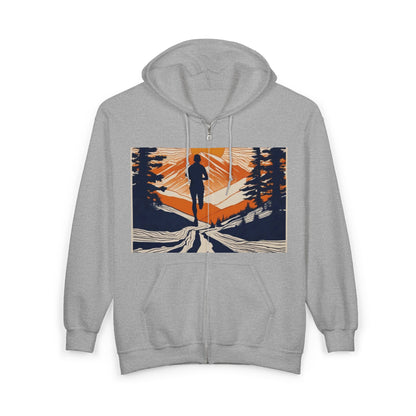 boostlete-iron-intent-scene-trail-glitch-badge-0100 — Unisex Heavy Blend Full-Zip Hooded Sweatshirt