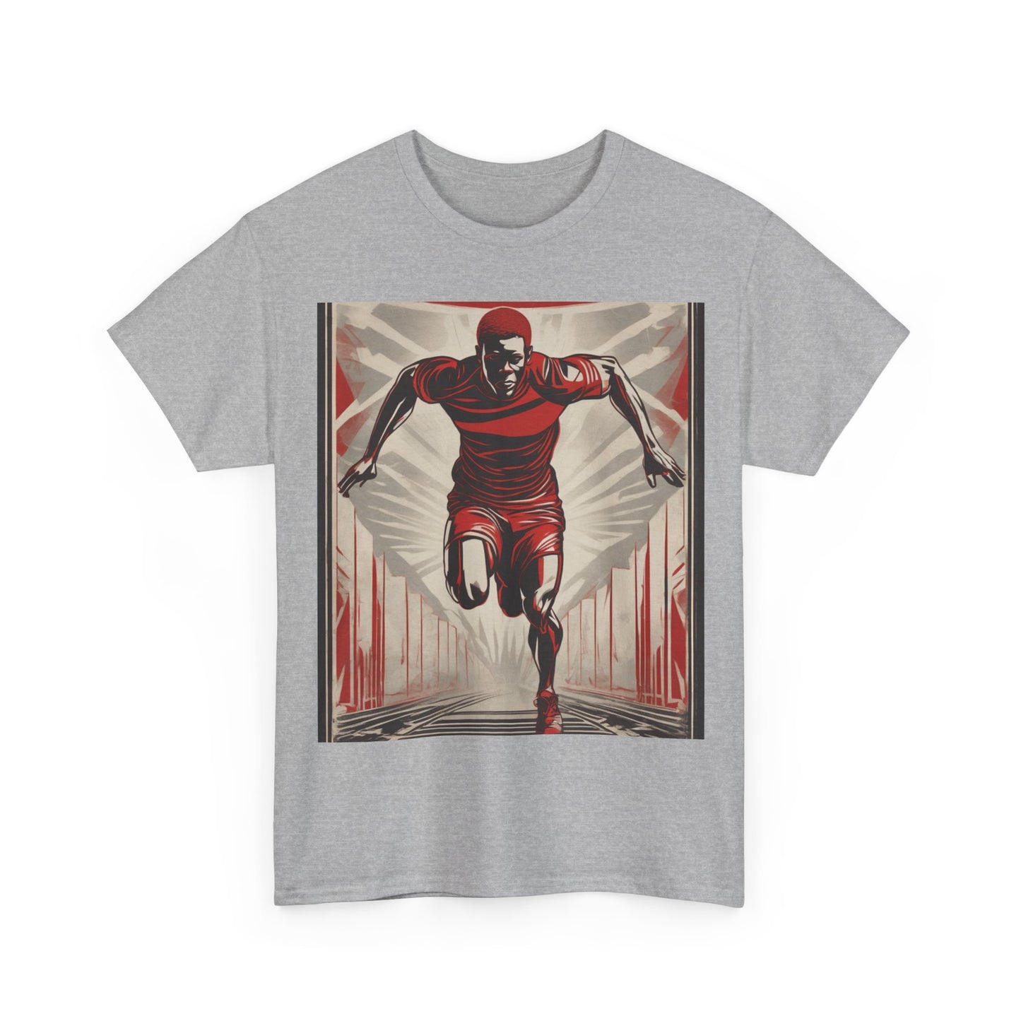 boostlete-am-crew-scene-sprinter-outline-athletic-0228 — Unisex Heavy Cotton Tee (Gildan 5000)