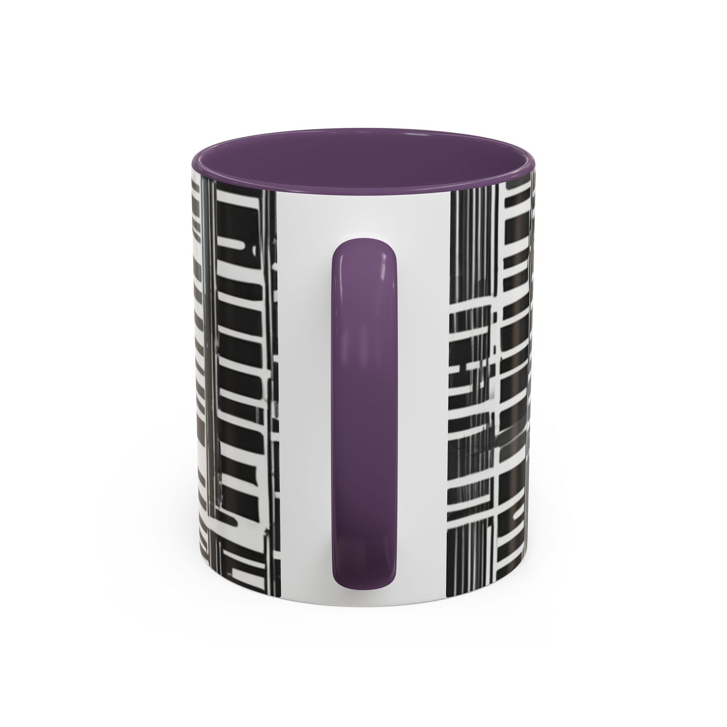 boostlete-iron-intent-pattern-barcode-line-art-0599 — Accent Mug 11/15oz