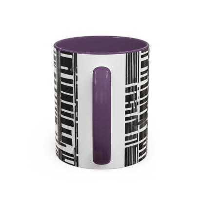 boostlete-iron-intent-pattern-barcode-line-art-0599 — Accent Mug 11/15oz