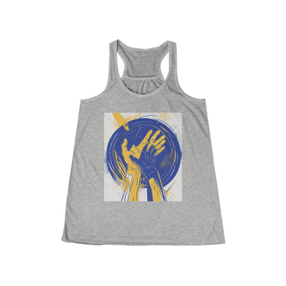 boostlete-am-crew-scene-athlete-neon-vector-0304 — Women's Flowy Racerback Tank (B+C 8800)