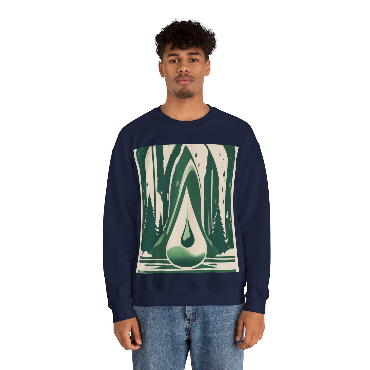boostlete-quiet-power-icon-water-glitch-retro-0186 — Unisex Heavy Blend Crewneck (G18000)