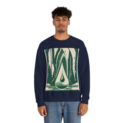 boostlete-quiet-power-icon-water-glitch-retro-0186 — Unisex Heavy Blend Crewneck (G18000)