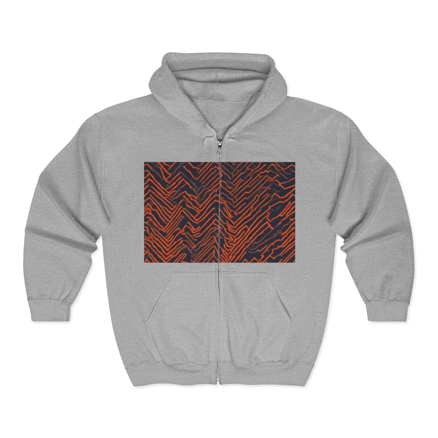 boostlete-field-day-pattern-ekg-modern-0087 — Unisex Heavy Blend Full-Zip Hooded Sweatshirt