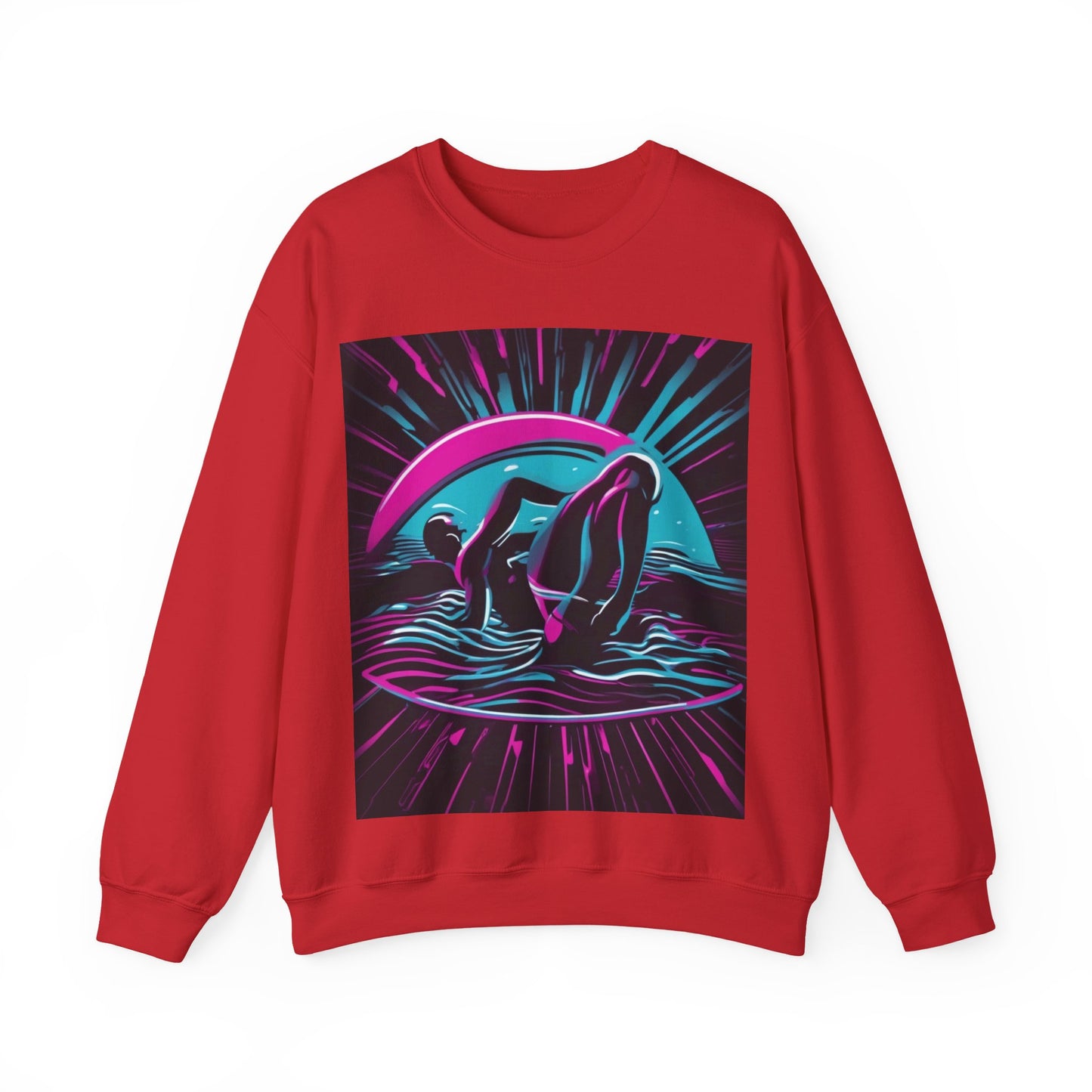 boostlete-pr-season-icon-swimmer-duotone-bold-0126 — Unisex Heavy Blend Crewneck Sweatshirt (Gildan)