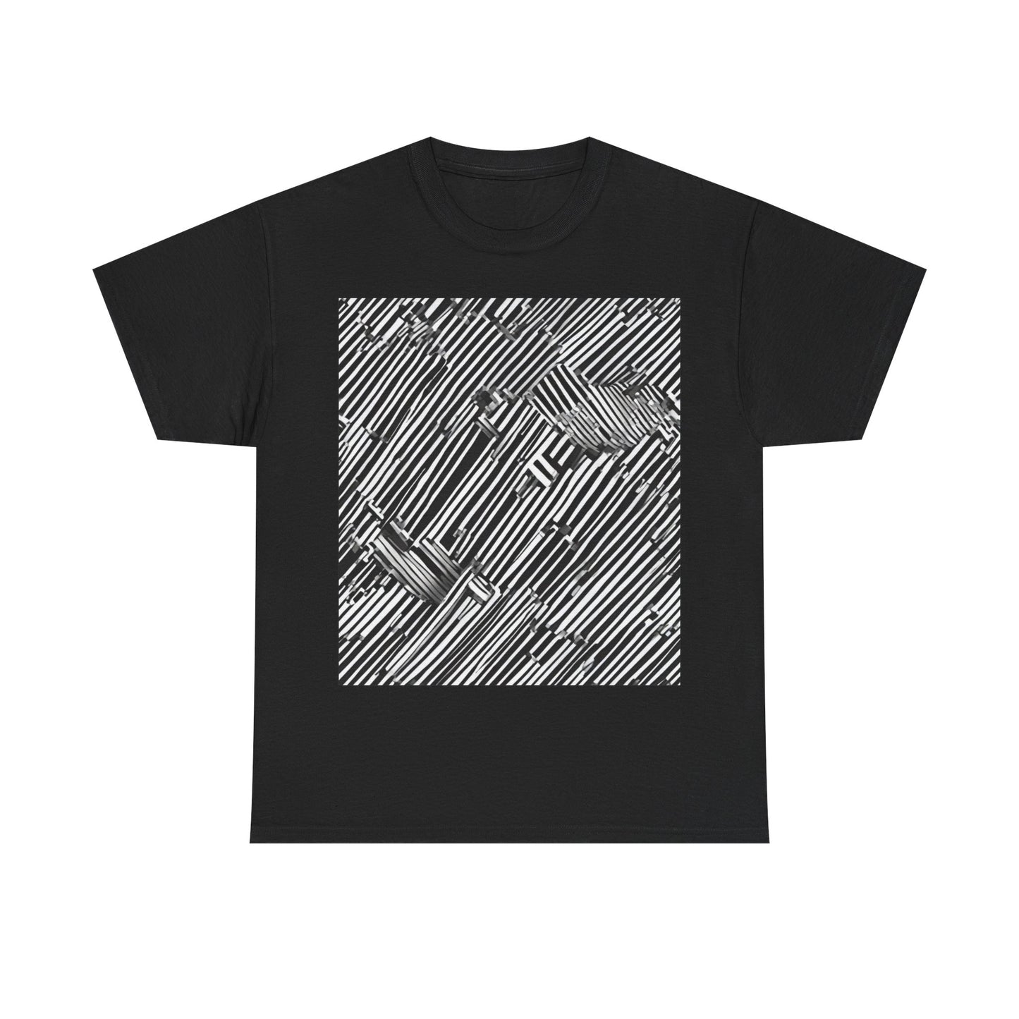 boostlete-mile-by-mile-pattern-barcode-monoline-0059 — Unisex Heavy Cotton Tee (Gildan 5000)
