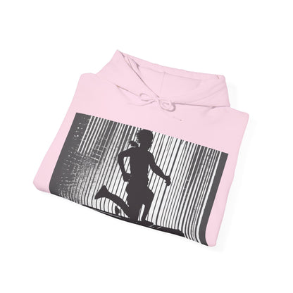boostlete-am-crew-scene-hurdler-halftone-badge-0956 — Unisex Heavy Blend Hoodie (G18500)