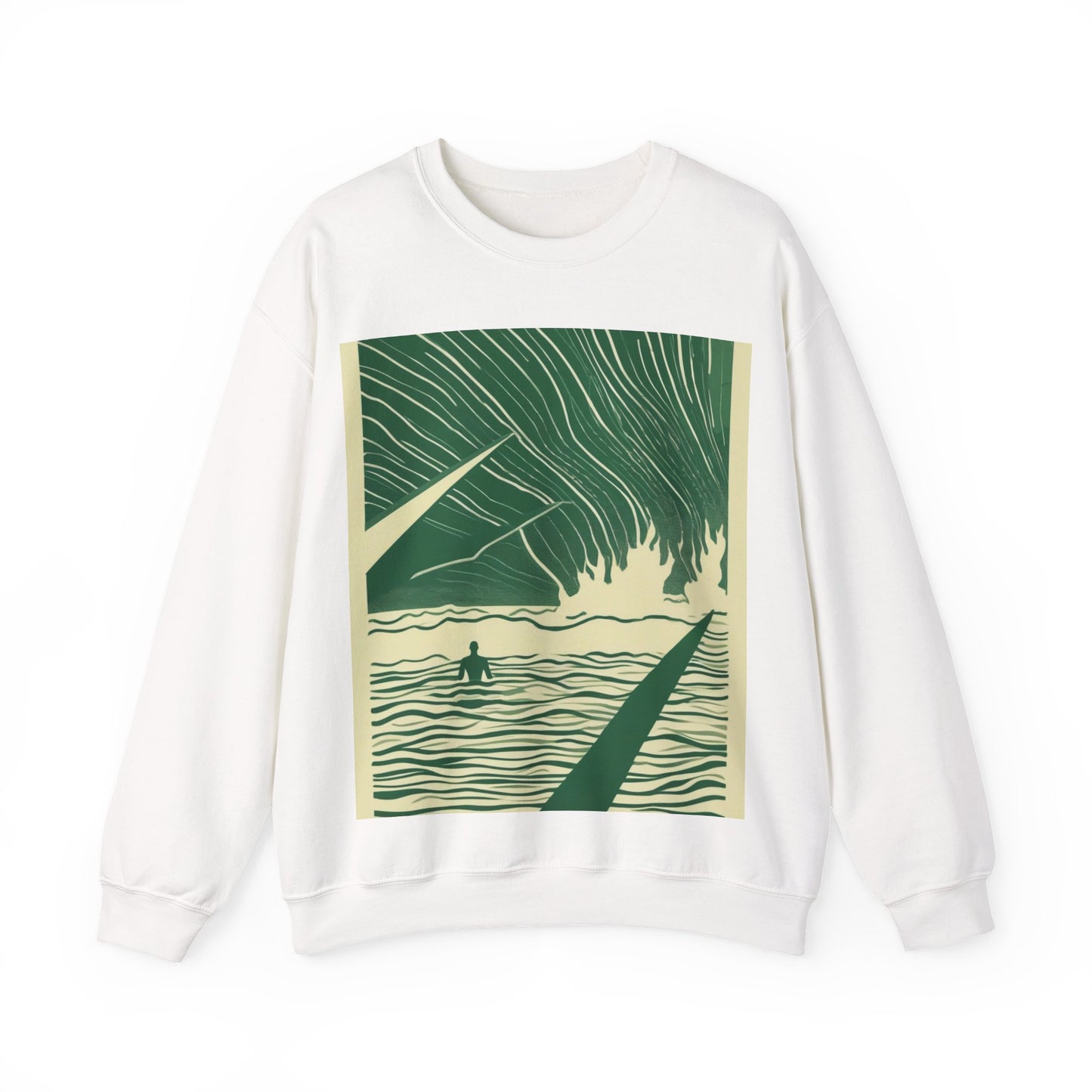 boostlete-mile-by-mile-icon-swimmer-motion-isometric-0078 — Unisex Heavy Blend Crewneck Sweatshirt (Gildan)