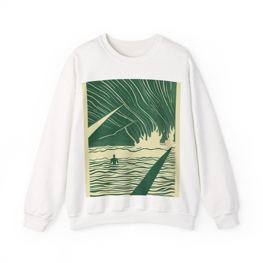 boostlete-mile-by-mile-icon-swimmer-motion-isometric-0078 — Unisex Heavy Blend Crewneck Sweatshirt (Gildan)