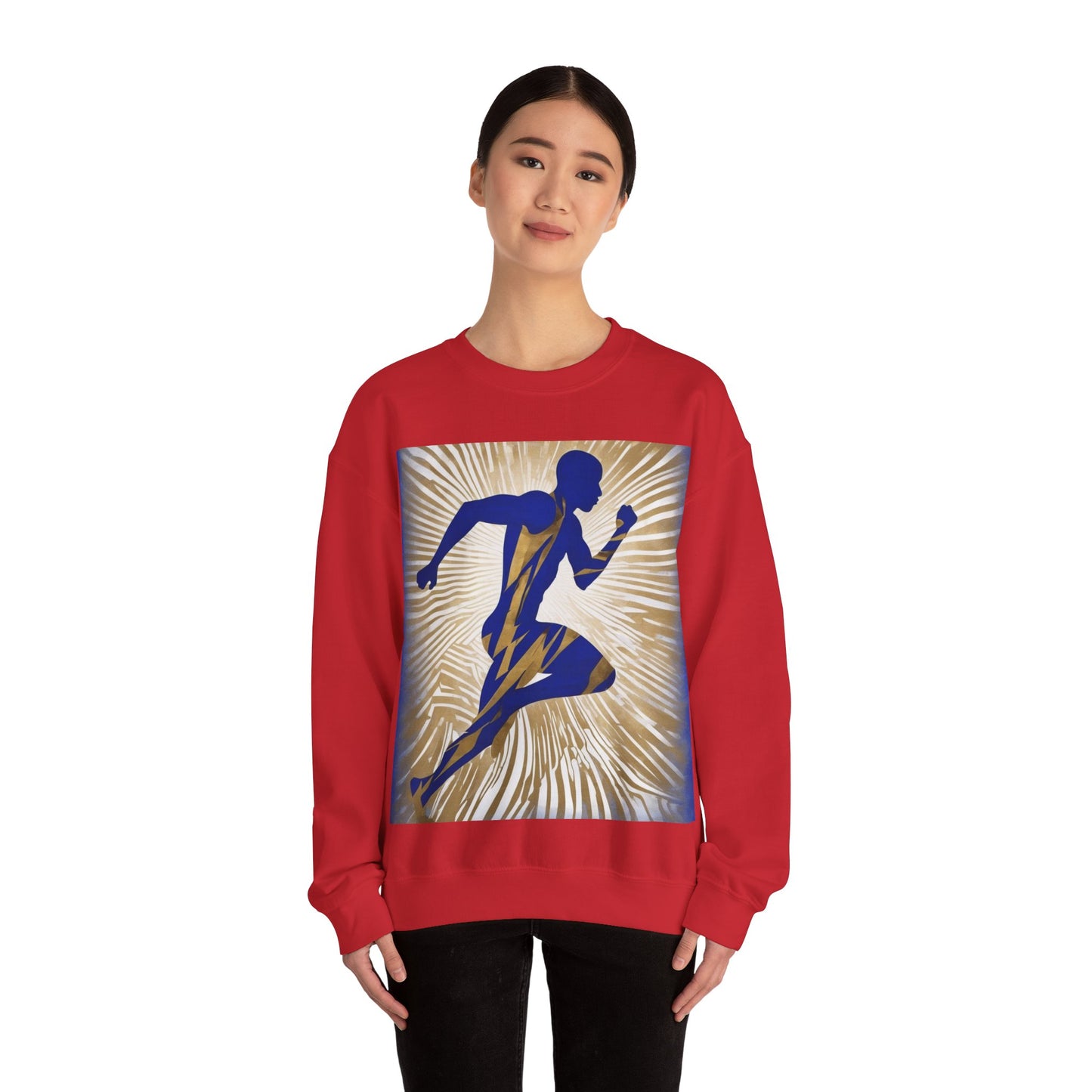 boostlete-field-day-scene-sprinter-motion-paper-0496 — Unisex Heavy Blend Crewneck Sweatshirt (Gildan)