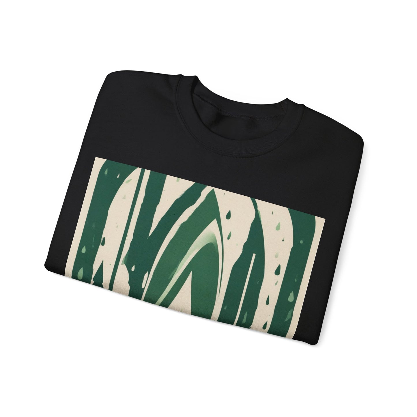 boostlete-quiet-power-icon-water-glitch-retro-0186 — Unisex Heavy Blend Crewneck Sweatshirt (Gildan)