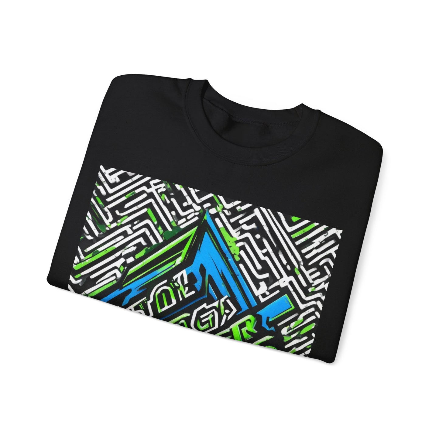boostlete-am-crew-type-stronger-signals-diagonal-badge-1077 — Unisex Heavy Blend Crewneck (G18000)