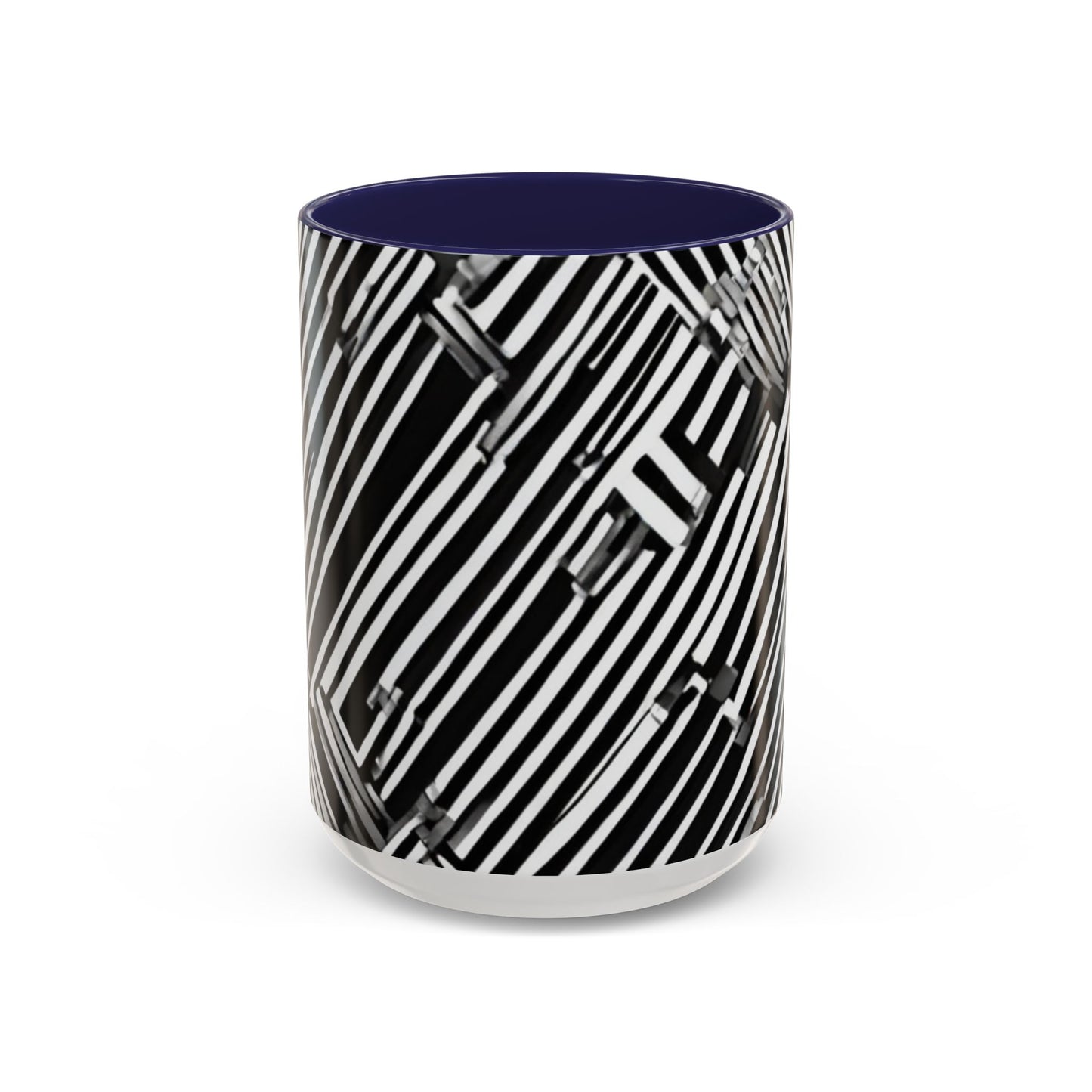 boostlete-mile-by-mile-pattern-barcode-monoline-0059 — Accent Mug 11oz/15oz