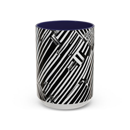 boostlete-mile-by-mile-pattern-barcode-monoline-0059 — Accent Mug 11oz/15oz