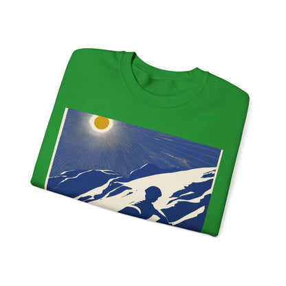 boostlete-am-crew-scene-cyclist-offset-bold-0008 — Unisex Heavy Blend Crewneck Sweatshirt (Gildan)