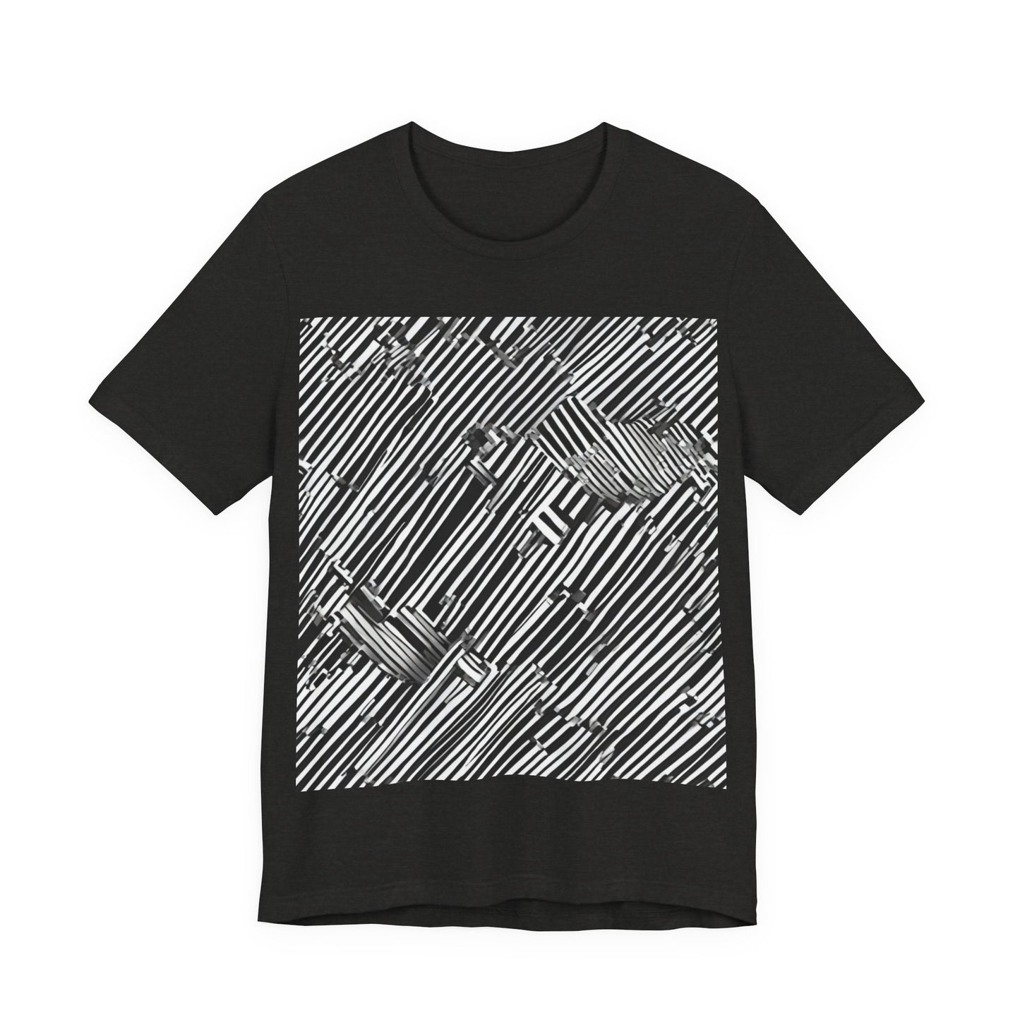 boostlete-mile-by-mile-pattern-barcode-monoline-0059 — Unisex Jersey Short Sleeve (B+C 3001)