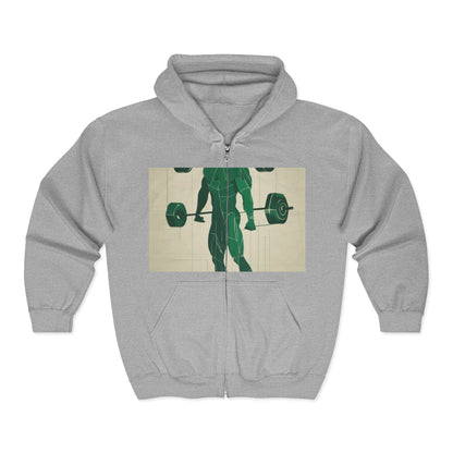 boostlete-boost-mode-scene-deadlift-glitch-blueprint-0044 — Unisex Heavy Blend Full-Zip Hooded Sweatshirt