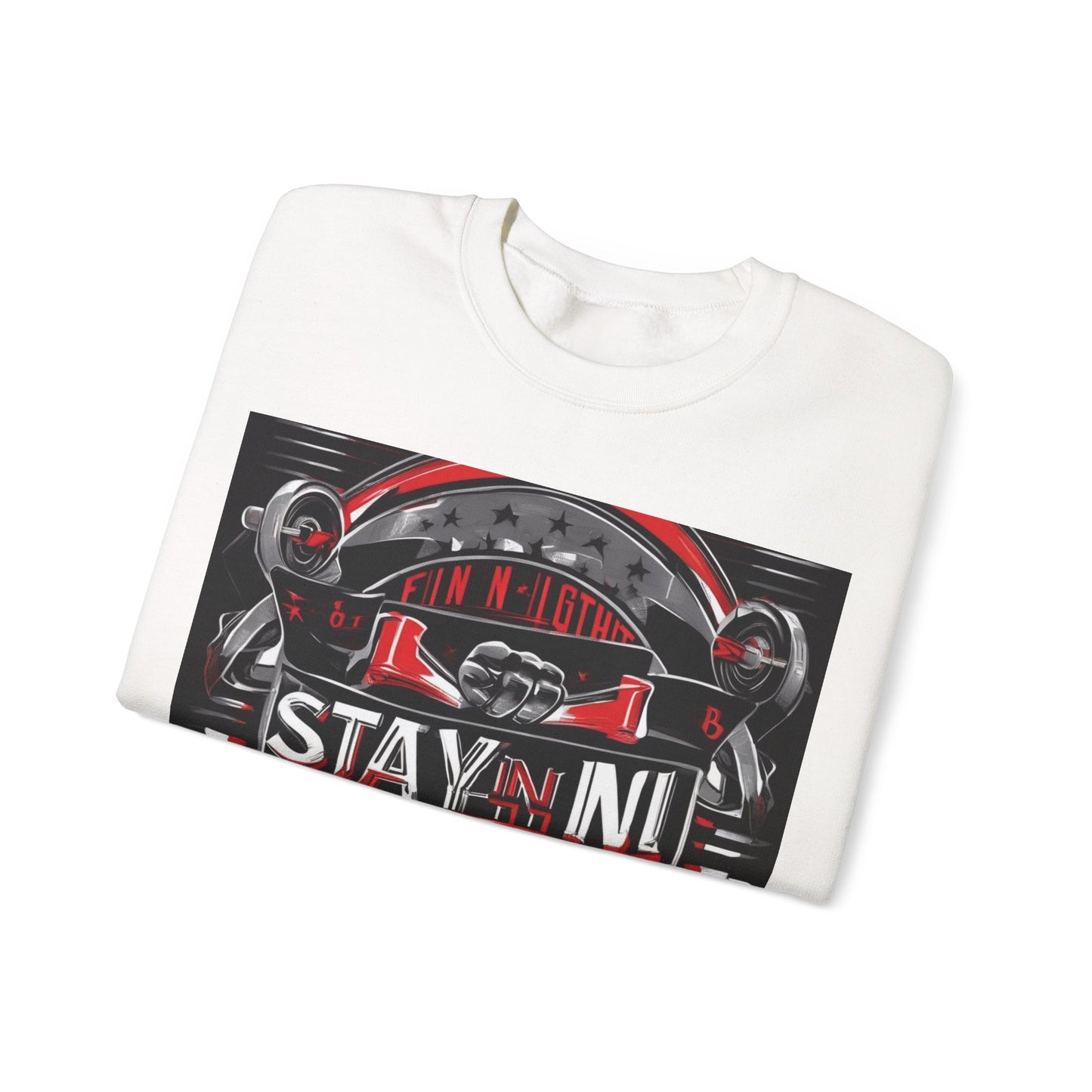 boostlete-rise-grind-type-stay-in-the-fight-banner-retro-1441 — Unisex Heavy Blend Crewneck (G18000)