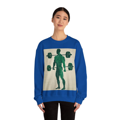 boostlete-boost-mode-scene-deadlift-glitch-blueprint-0044 — Unisex Heavy Blend Crewneck Sweatshirt (Gildan)