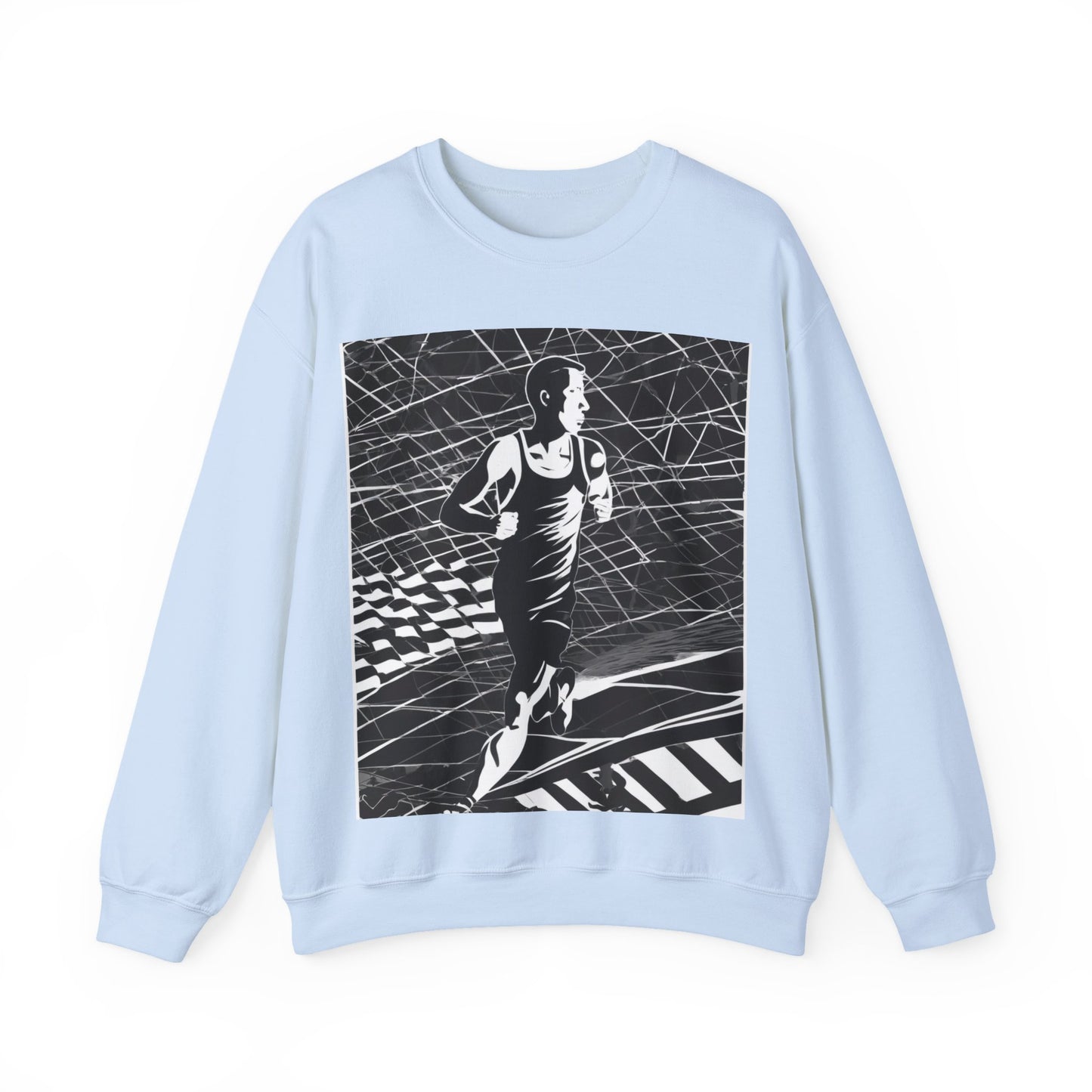 boostlete-headspace-scene-marathoner-speed-geometric-0816 — Unisex Heavy Blend Crewneck (G18000)