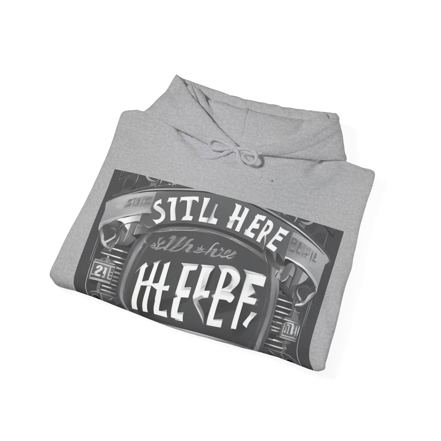 boostlete-recovery-progress-type-still-here-banner-paper-0201 — Unisex Heavy Blend Hooded Sweatshirt (Gildan)