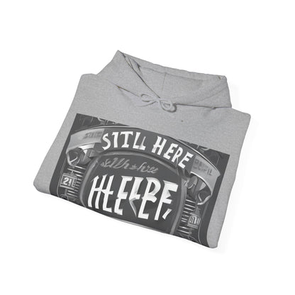 boostlete-recovery-progress-type-still-here-banner-paper-0201 — Unisex Heavy Blend Hooded Sweatshirt (Gildan)