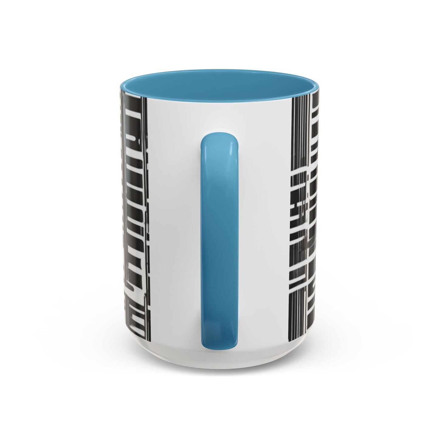 boostlete-iron-intent-pattern-barcode-line-art-0599 — Accent Mug 11/15oz