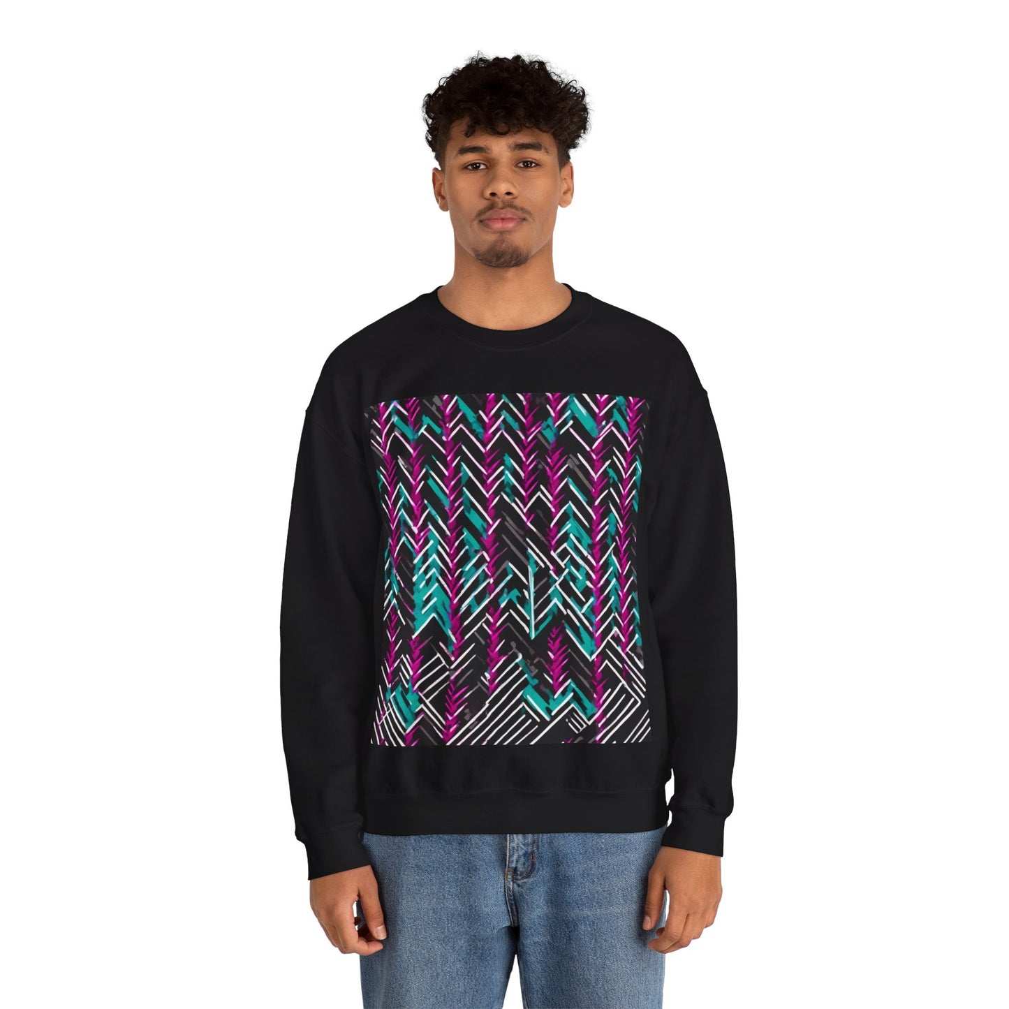 boostlete-recovery-progress-pattern-chevron-retro-0243 — Unisex Heavy Blend Crewneck (G18000)