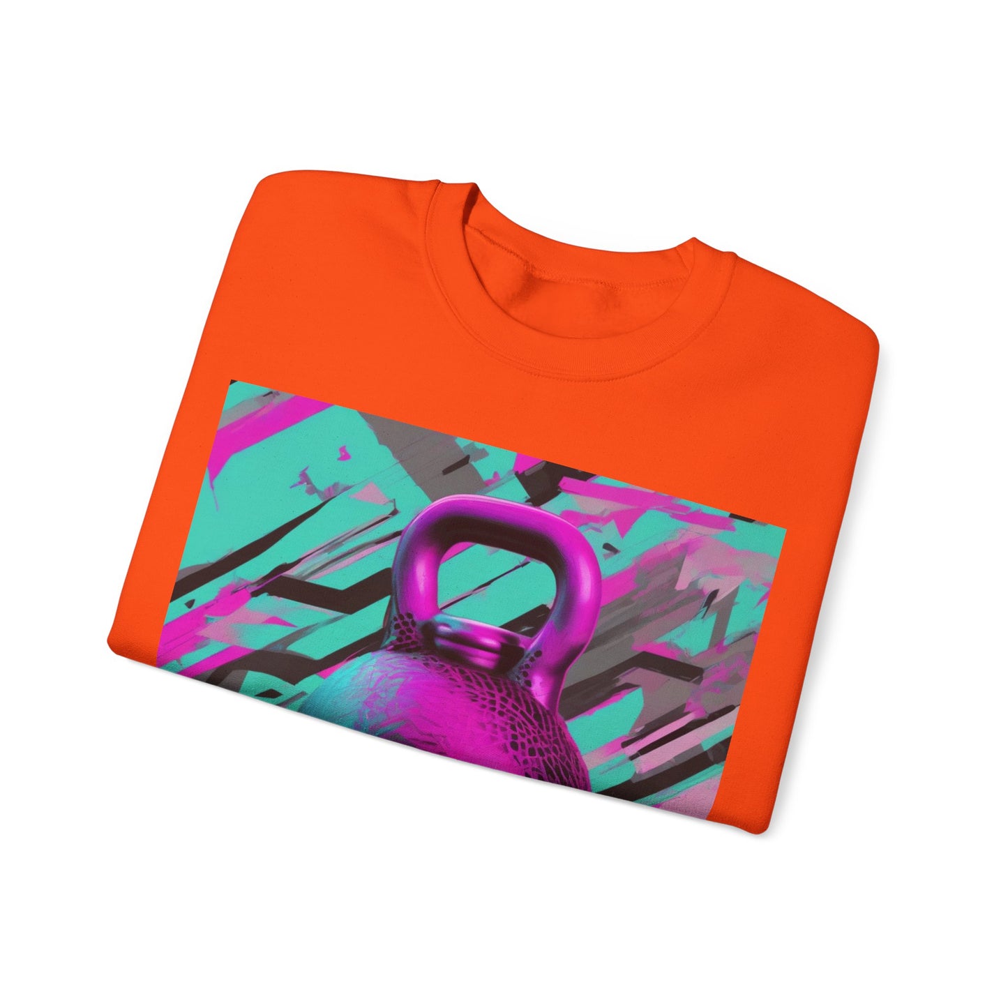 boostlete-mile-by-mile-scene-kettlebell-3d-monoline-1364 — Unisex Heavy Blend Crewneck (G18000)