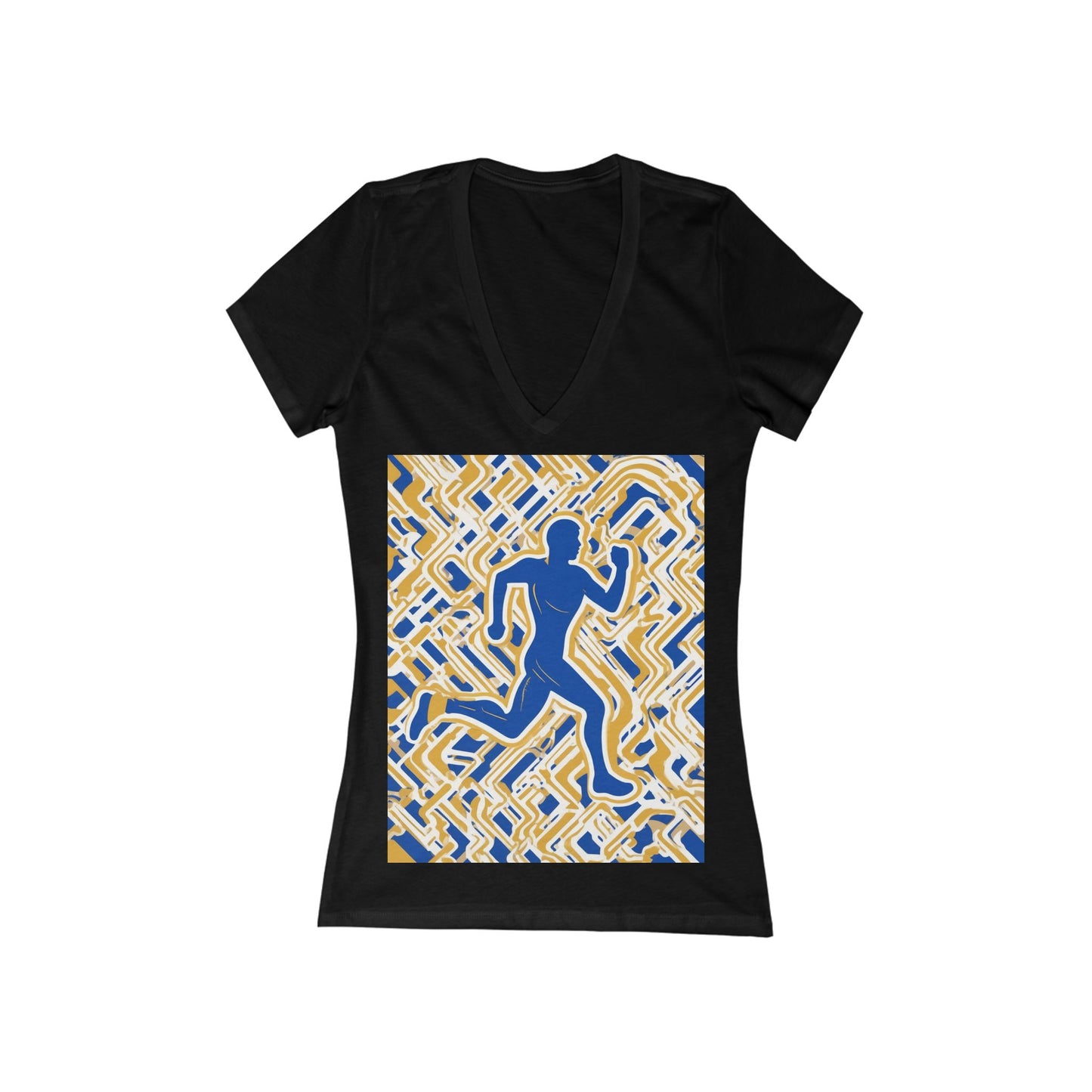 boostlete-pr-season-icon-runner-outline-industrial-0170 — Women's Deep V-Neck Tee (B+C 6035)