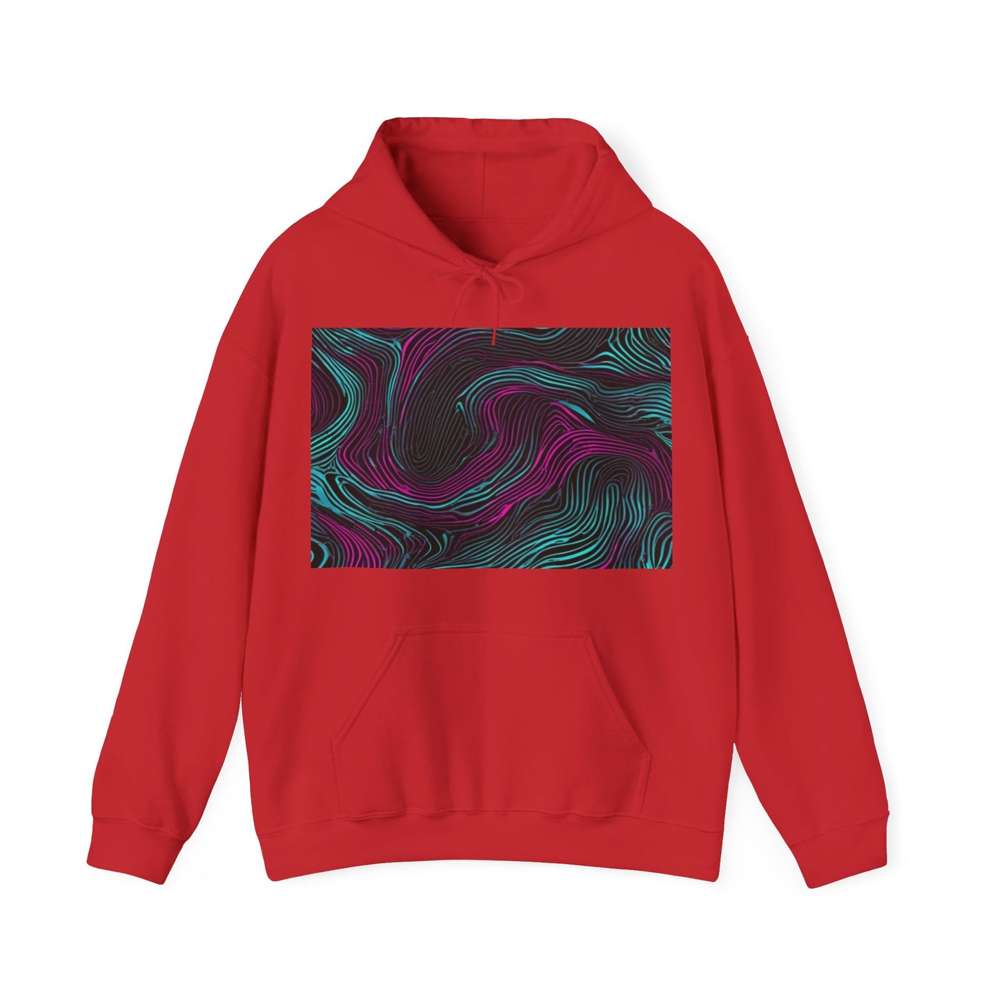boostlete-am-crew-pattern-topographic-monoline-0075 — Unisex Heavy Blend Hooded Sweatshirt (Gildan)