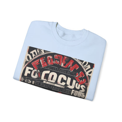 boostlete-mile-by-mile-type-focus-over-feelings-split-retro-0841 — Unisex Heavy Blend Crewneck (G18000)