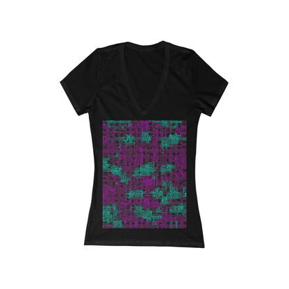 boostlete-boost-mode-pattern-plate-number-monoline-0079 — Women's Deep V-Neck Tee (B+C 6035)