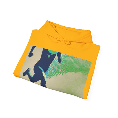 boostlete-am-crew-scene-sprinter-halftone-engraved-0092 — Unisex Heavy Blend Hooded Sweatshirt (Gildan)