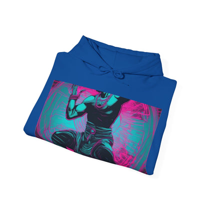 boostlete-rise-grind-scene-yogi-motion-line-art-0240 — Unisex Heavy Blend Hooded Sweatshirt (Gildan)