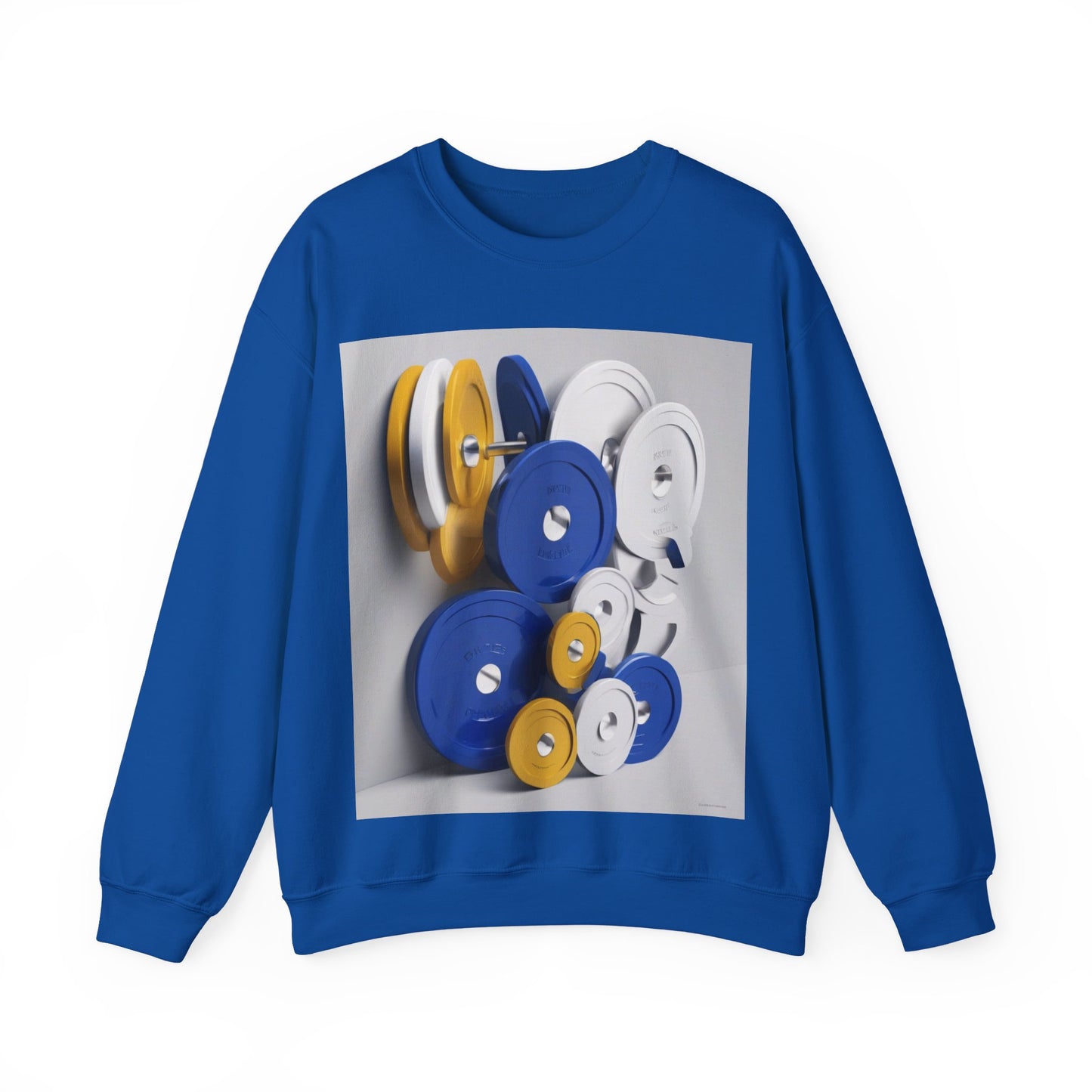 boostlete-field-day-icon-barbell-offset-geometric-0150 — Unisex Heavy Blend Crewneck Sweatshirt (Gildan)