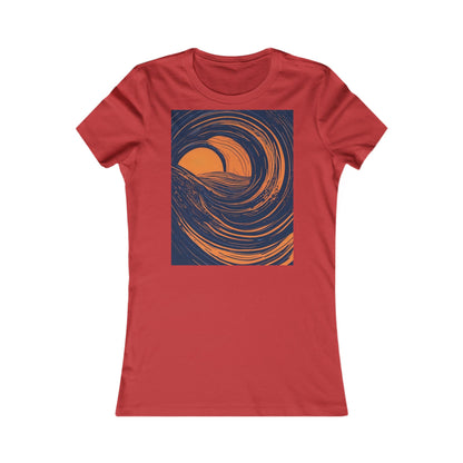 boostlete-rise-grind-icon-sunrise-speed-line-art-0202 — Women's Favorite Tee (B+C 6004)