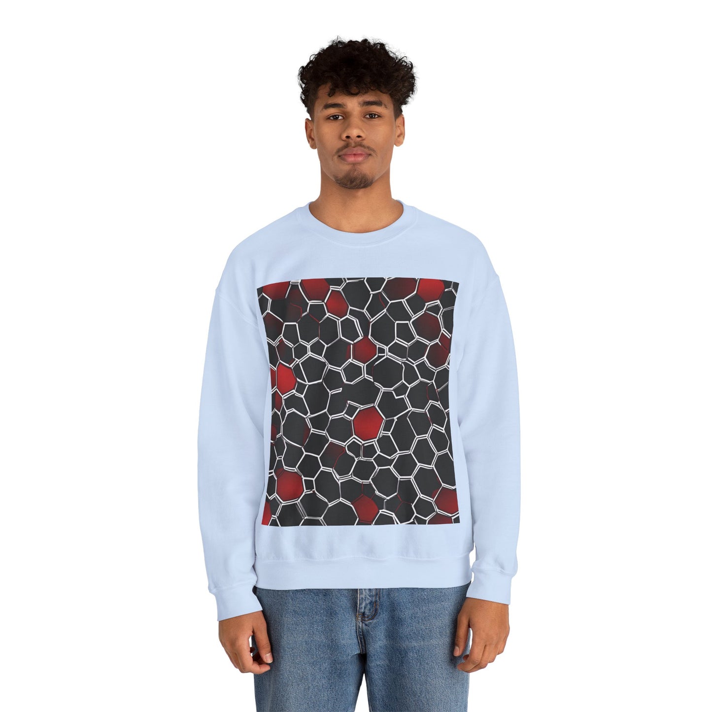 boostlete-quiet-power-pattern-hex-vector-0039 — Unisex Heavy Blend Crewneck (G18000)