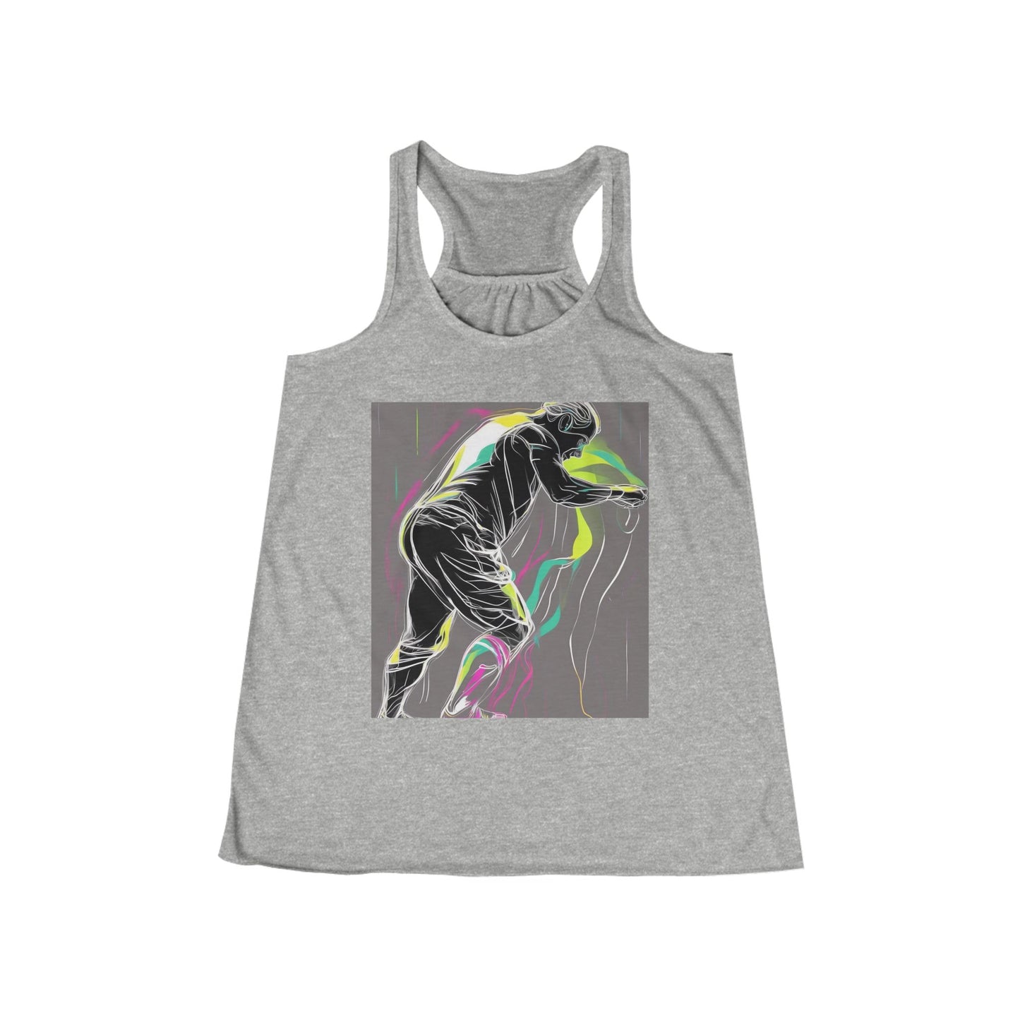 boostlete-iron-intent-scene-athlete-neon-monoline-0140 — Women's Flowy Racerback Tank (B+C 8800)