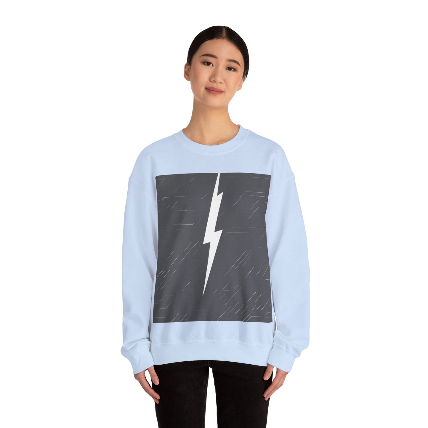 boostlete-am-crew-icon-lightning-glitch-vector-0590 — Unisex Heavy Blend Crewneck (G18000)
