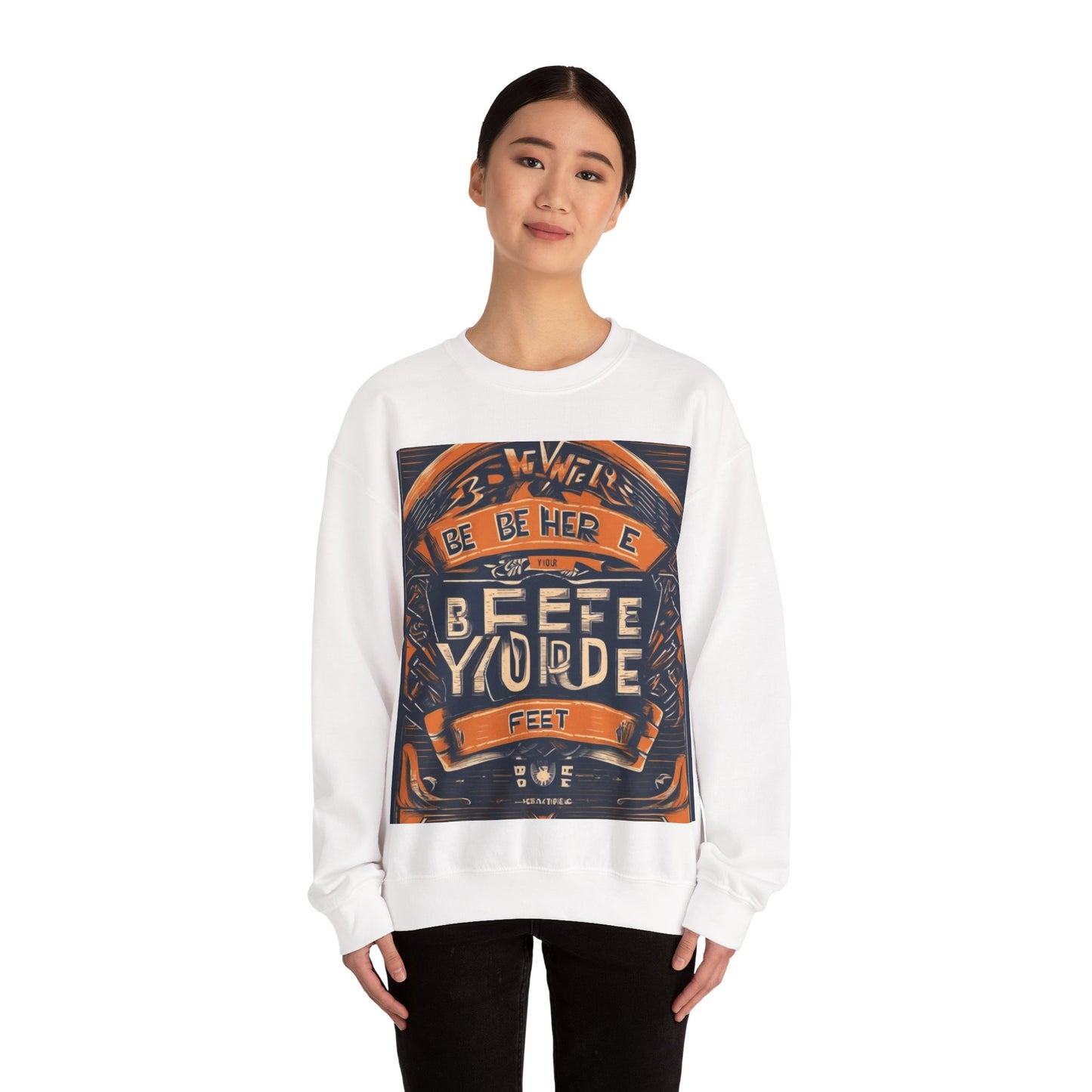 boostlete-field-day-type-be-where-your-feet-are-banner-engraved-0029 — Unisex Heavy Blend Crewneck Sweatshirt (Gildan)