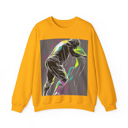 boostlete-iron-intent-scene-athlete-neon-monoline-0140 — Unisex Heavy Blend Crewneck Sweatshirt (Gildan)